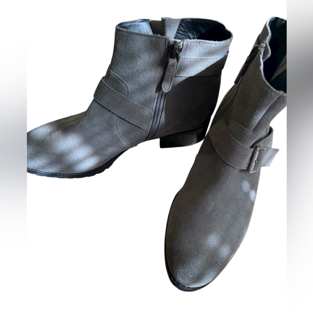 Gray Suede Ankle Boots
